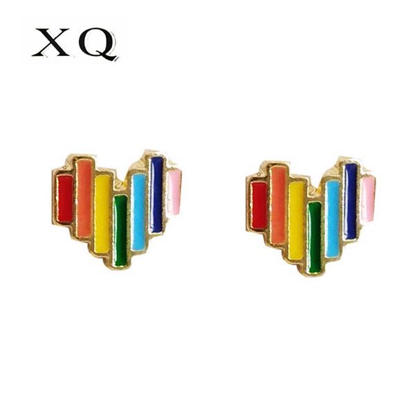 xq fashion new rainbow heart stud earrings valentine's day girl gift jewelry birthday party accessories factory wholesale, Golden;silver
xq fashion new rainbow heart stud earrings valentine's day girl gift jewelry birthday party accessories factory wholesale, Golden;silver