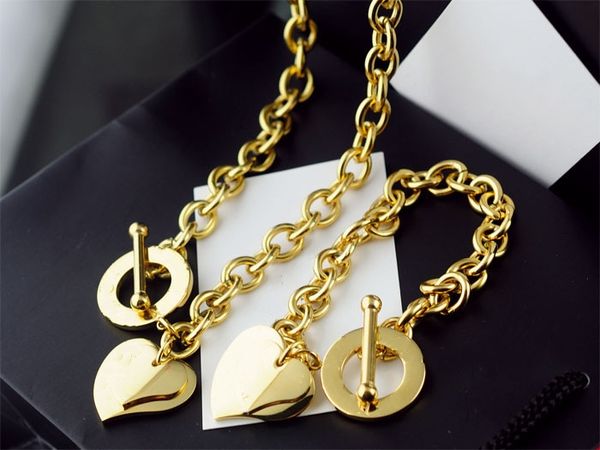 2019 gold thick chian double heart plate rings stainless steel pendant necklaces and bracelet suit with box and dastbag, Silver
2019 gold thick chian double heart plate rings stainless steel pendant necklaces and bracelet suit with box and dastbag, Silver