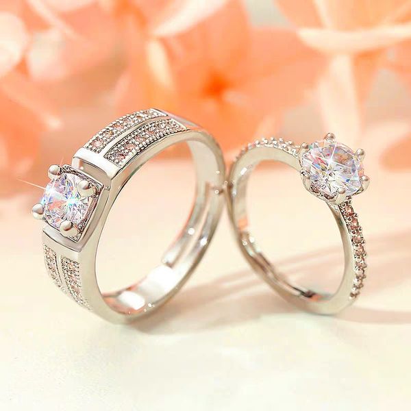 large white zircon adjustable ring crystal round ring lovers couples rings for women men engagement wedding jewelry gifts, Slivery;golden
large white zircon adjustable ring crystal round ring lovers couples rings for women men engagement wedding jewelry gifts, Slivery;golden