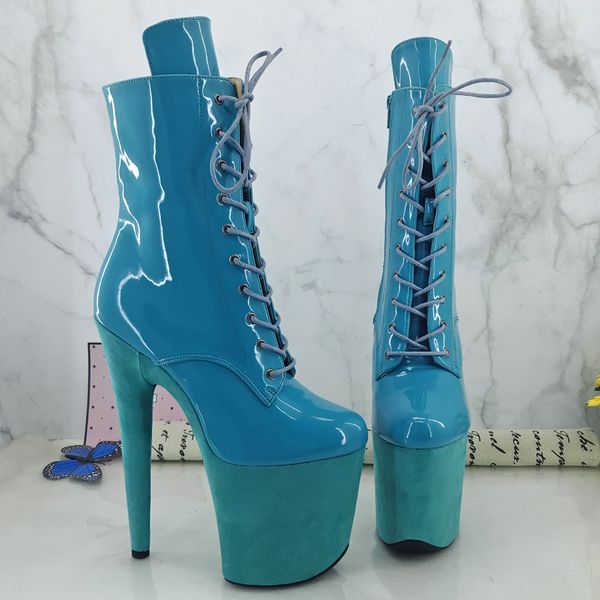 leecabe blue suede platform with light blue patent upper 20cm pole dance boot, Black
leecabe blue suede platform with light blue patent upper 20cm pole dance boot, Black