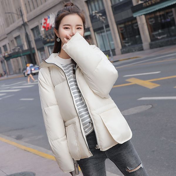 casual fashion woman short winter coats and jackets solid loose thick padded jacket hooded short parkas mujer 2018, Tan;black
casual fashion woman short winter coats and jackets solid loose thick padded jacket hooded short parkas mujer 2018, Tan;black
