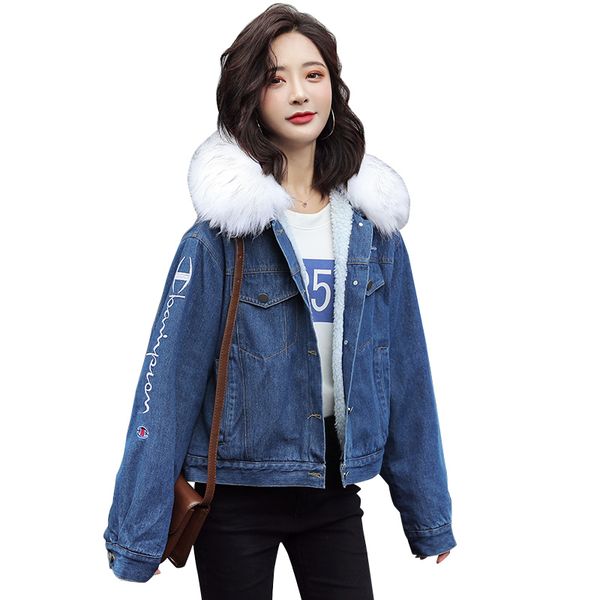 women winter autumn denim jackets loose plus size korean warm jean coats fur collar wool liner thicker female jacket m - 4xl, Black
women winter autumn denim jackets loose plus size korean warm jean coats fur collar wool liner thicker female jacket m - 4xl, Black