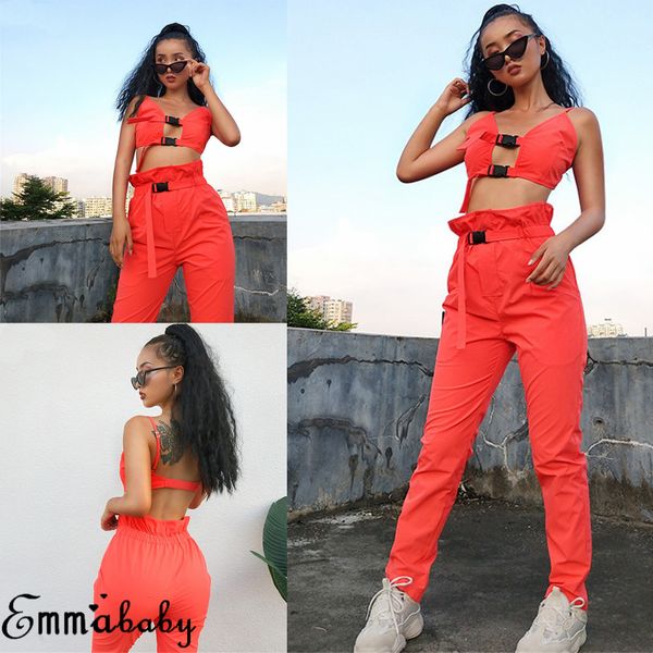 women summer crop blouse and pants two-pieces sets sleeveless solid tank loose solid long pants, White
women summer crop blouse and pants two-pieces sets sleeveless solid tank loose solid long pants, White