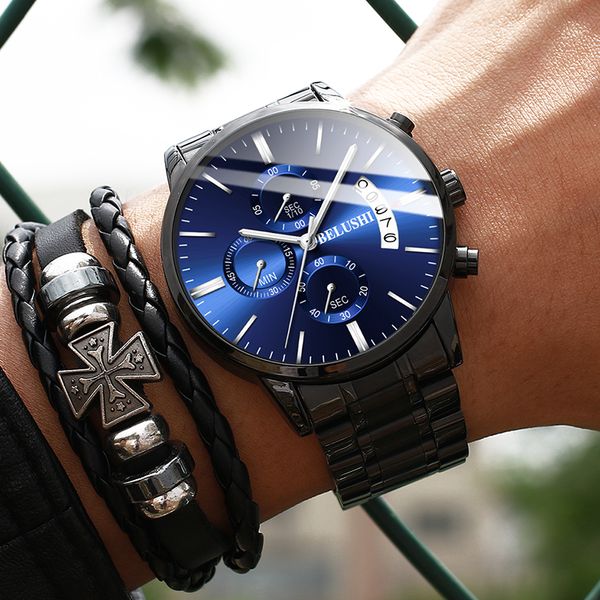 2019 new fashion men's quartz watch chronograph sports mens watches full steel waterproof clock male wristwatch, Slivery;brown
2019 new fashion men's quartz watch chronograph sports mens watches full steel waterproof clock male wristwatch, Slivery;brown