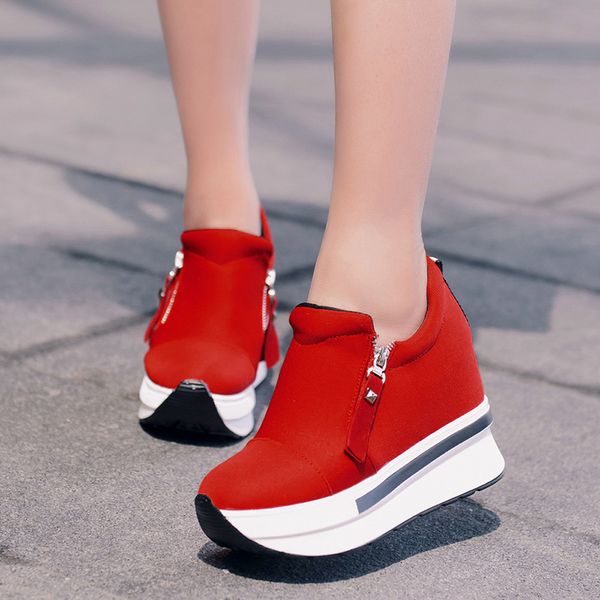 

women's sneakers height increasing wedges platform heels shoes platform shoes slip on ankle boots fashion casual #d