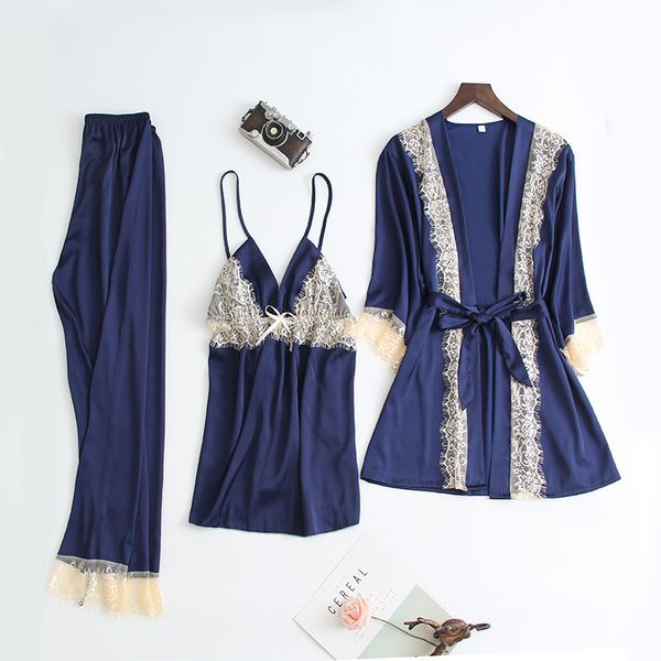 2019 satin sleepwear female with chest pads women pajamas aets lace slik pyjama sleep lounge 3 pieces sets ladies pijama, Black;red
2019 satin sleepwear female with chest pads women pajamas aets lace slik pyjama sleep lounge 3 pieces sets ladies pijama, Black;red