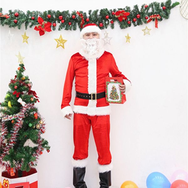 velvet christmas costumes santa claus for adults red christmas clothes santa claus costume luxury suit with white beard wig, Black;red
velvet christmas costumes santa claus for adults red christmas clothes santa claus costume luxury suit with white beard wig, Black;red