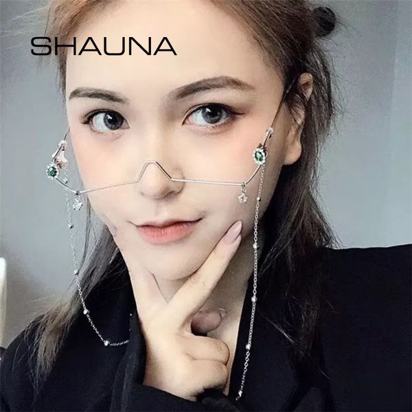 shauna unique no lens half frame crystal pendant decorative eyeglasses frames, Black
shauna unique no lens half frame crystal pendant decorative eyeglasses frames, Black
