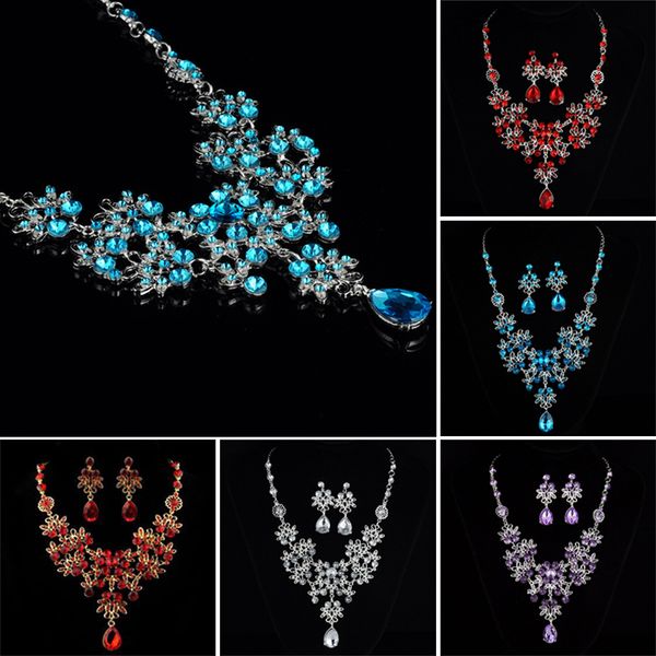 baroque style vintage gold red crystal bridal jewelry set handmade rhinestones necklace earrings set wedding accessories a66, Silver
baroque style vintage gold red crystal bridal jewelry set handmade rhinestones necklace earrings set wedding accessories a66, Silver