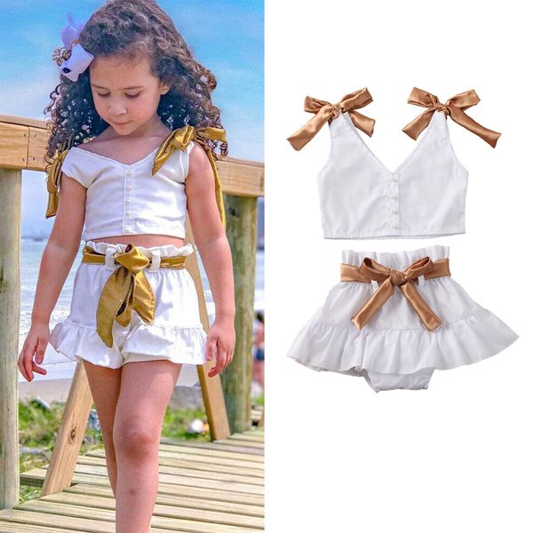 0-5y toddler kids baby girls clothes sets white single breasted sling vest belt shorts outfit clothes set
0-5y toddler kids baby girls clothes sets white single breasted sling vest belt shorts outfit clothes set