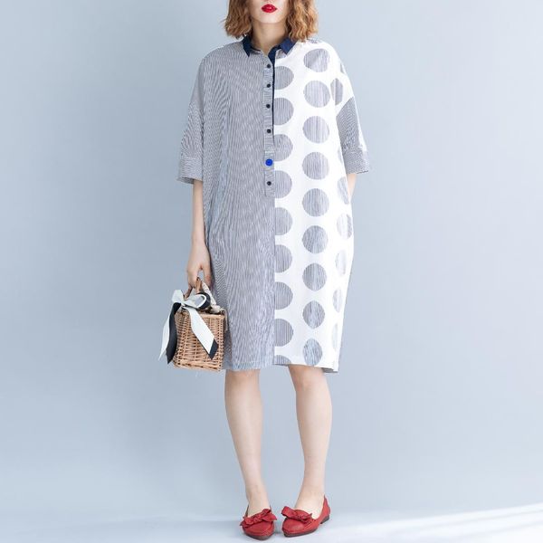 johnature summer new patchwork shirt dresses for women loose casual turn-down collar half sleeve simple button dresses 2019, Black;gray
johnature summer new patchwork shirt dresses for women loose casual turn-down collar half sleeve simple button dresses 2019, Black;gray
