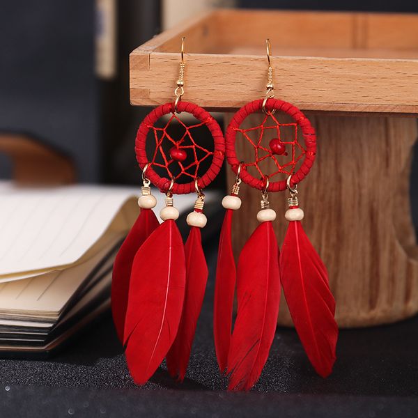 green blue red feather tassel earrings for women feather fringed dreamcatcher long earring women's handmade boho earings jewelry, Silver
green blue red feather tassel earrings for women feather fringed dreamcatcher long earring women's handmade boho earings jewelry, Silver