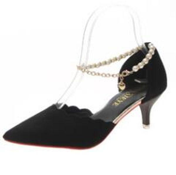 summer new pointy pearl one-word button high-heeled shoes fashion temperament fairy feng bao head single shoe, Black
summer new pointy pearl one-word button high-heeled shoes fashion temperament fairy feng bao head single shoe, Black