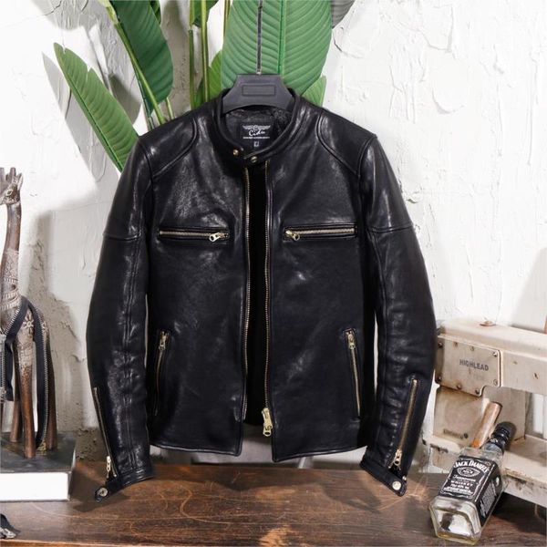 italy oil wax vegetable japanese men's heavy wash wrinkle retro vegetable tanned italian layer sheepskin jacket, Black
italy oil wax vegetable japanese men's heavy wash wrinkle retro vegetable tanned italian layer sheepskin jacket, Black