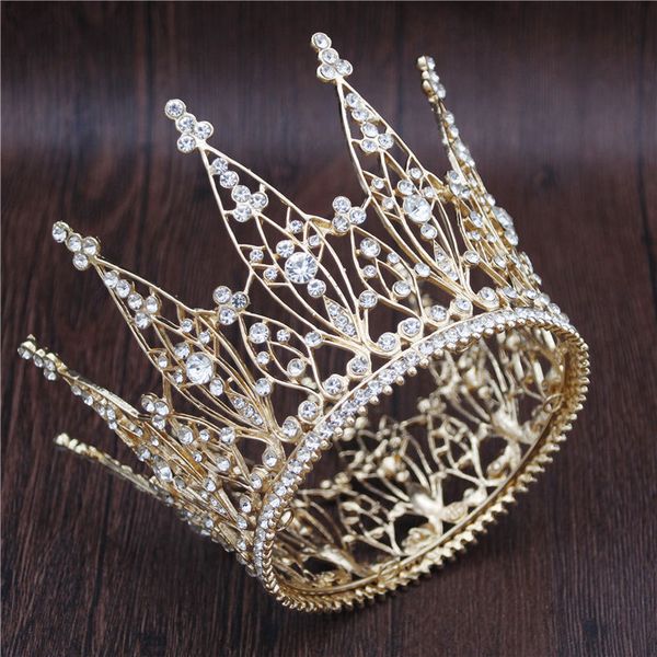 baroque queen king crown bridal tiaras and crowns round diadem bride headband for wedding accessories hair jewelry pageant, Golden;white
baroque queen king crown bridal tiaras and crowns round diadem bride headband for wedding accessories hair jewelry pageant, Golden;white