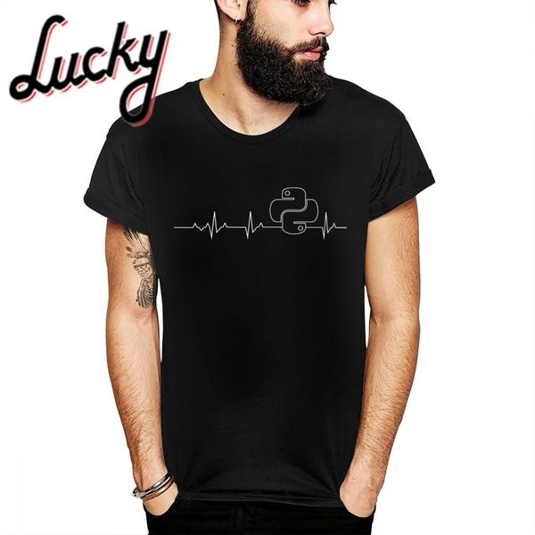 man t-shirt programmer i have a python heartbeat natural cotton fashion classic round neck cartoon design la camiseta, White;black
man t-shirt programmer i have a python heartbeat natural cotton fashion classic round neck cartoon design la camiseta, White;black