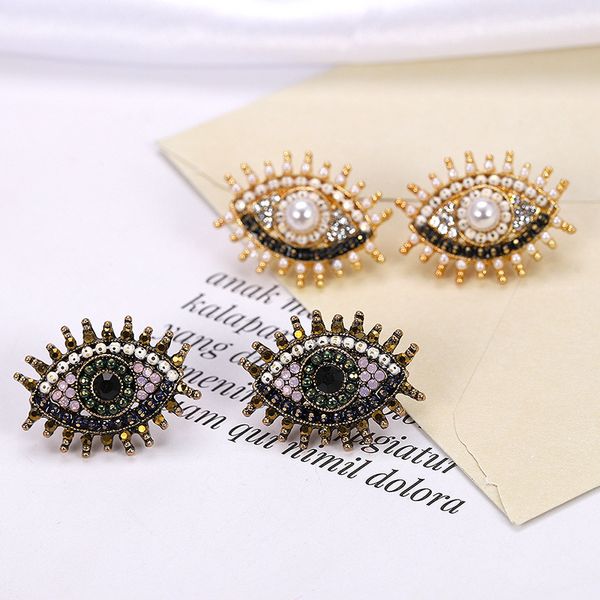 vintage turkish big eyes stud earrings for women pearl rhinestone crystal zircon fashion exaggerated earring charm jewelry gift, Golden;silver
vintage turkish big eyes stud earrings for women pearl rhinestone crystal zircon fashion exaggerated earring charm jewelry gift, Golden;silver