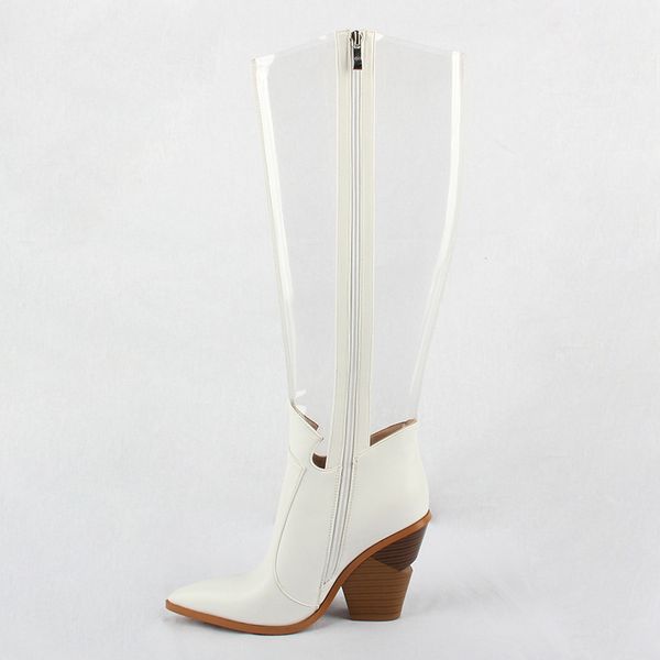 2019 autumn new western shoes women pvc thigh high clear pointed toe crystal heel over knee transparent rain boots mx200324, Black
2019 autumn new western shoes women pvc thigh high clear pointed toe crystal heel over knee transparent rain boots mx200324, Black