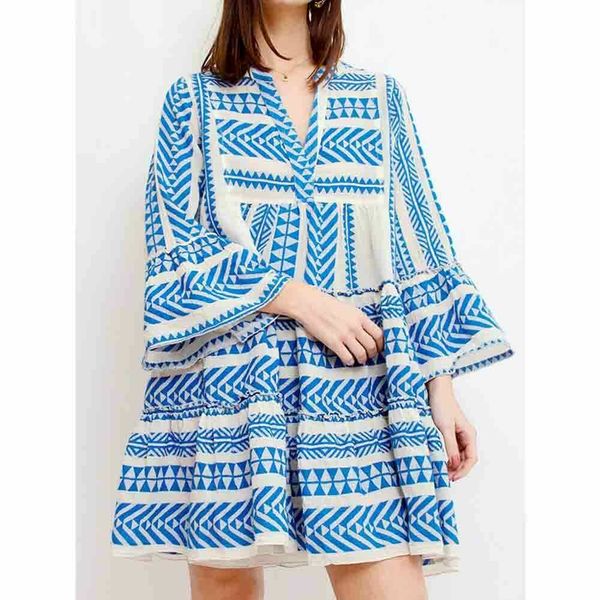 women summer boho geometric print v neck three quarter sleeve ruffles stitching sweet mini dress evening party beach sundress, Black;gray
women summer boho geometric print v neck three quarter sleeve ruffles stitching sweet mini dress evening party beach sundress, Black;gray