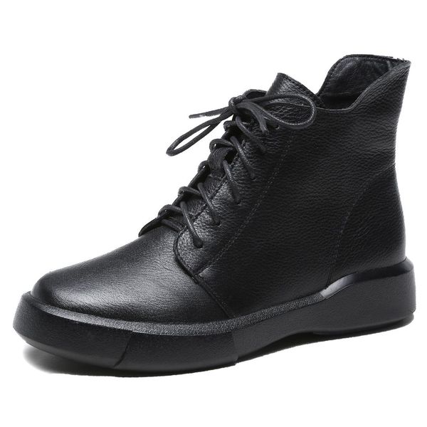 gktinoo winter boots women genuine leather ankle boots plush inside handmade soft flat shoes retro women's shoes, Black
gktinoo winter boots women genuine leather ankle boots plush inside handmade soft flat shoes retro women's shoes, Black
