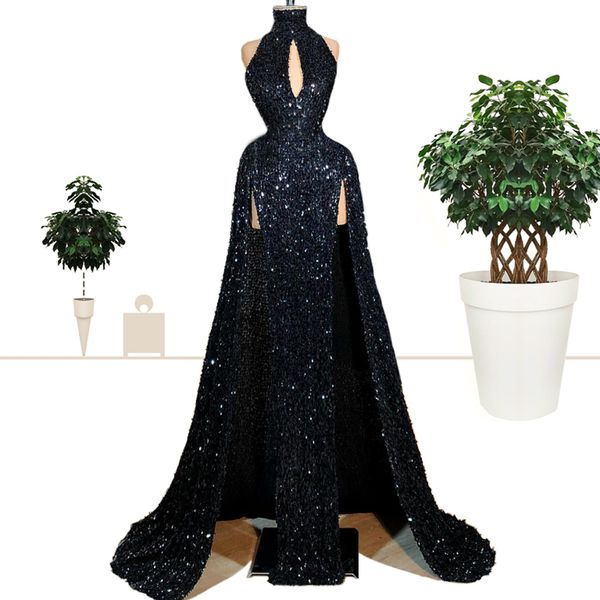 2020 long plus size arabic prom dresses black sequined split muslim evening gowns formal party dress
2020 long plus size arabic prom dresses black sequined split muslim evening gowns formal party dress