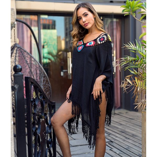 women beachwear ladies summer beach dress swimwear bikini cover up loose sundress /2, White;black
women beachwear ladies summer beach dress swimwear bikini cover up loose sundress /2, White;black