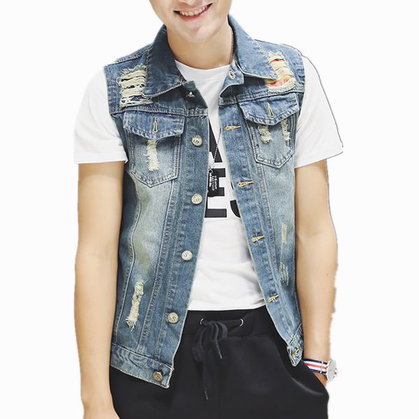 vintage design men denim vest male slim fit sleeveless jackets men hole jeans waistcoat plus size s-5xl, Black;white
vintage design men denim vest male slim fit sleeveless jackets men hole jeans waistcoat plus size s-5xl, Black;white
