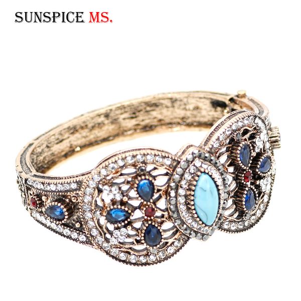 sunspice-ms turkish women cuff bracelet retro vintage bangle antique gold color resin ethnic wedding jewelry bridal banquet gift, Black
sunspice-ms turkish women cuff bracelet retro vintage bangle antique gold color resin ethnic wedding jewelry bridal banquet gift, Black