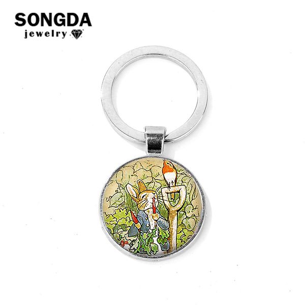 songda vintage peter theme keychain helen beatrix potter cartoon fun printed glass dome key ring gift for girl kids, Silver
songda vintage peter theme keychain helen beatrix potter cartoon fun printed glass dome key ring gift for girl kids, Silver