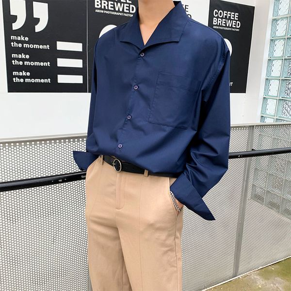 men's casual shirts korean dress shirt fashion solid color business men streetwear wild loose long sleeve mens -xl, White;black
men's casual shirts korean dress shirt fashion solid color business men streetwear wild loose long sleeve mens -xl, White;black