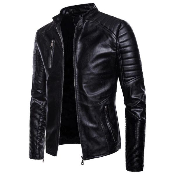 men's fur & faux autumn large size punk locomotive multi-zipper washed leather jacket, Black
men's fur & faux autumn large size punk locomotive multi-zipper washed leather jacket, Black