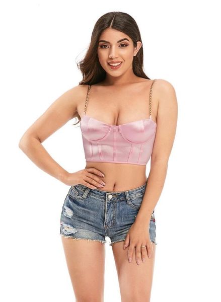 summer women crop tank camis backless chain strap bralet tube ladies fashion solid color satin vest, White
summer women crop tank camis backless chain strap bralet tube ladies fashion solid color satin vest, White