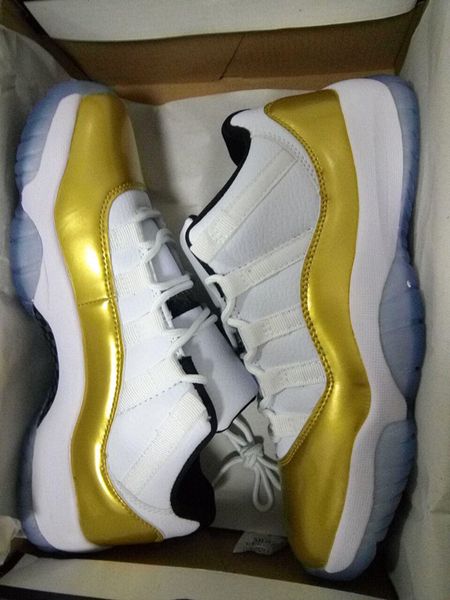 new with box 11 low metallic gold white men basketball sports shoes 11s mens discount us 8-13
new with box 11 low metallic gold white men basketball sports shoes 11s mens discount us 8-13