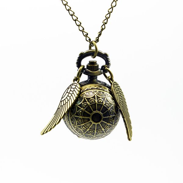 antique golden angel wing quartz pocket watch charming vintage men women's watch snitch ball necklace pendant watch with chain, Slivery;golden
antique golden angel wing quartz pocket watch charming vintage men women's watch snitch ball necklace pendant watch with chain, Slivery;golden