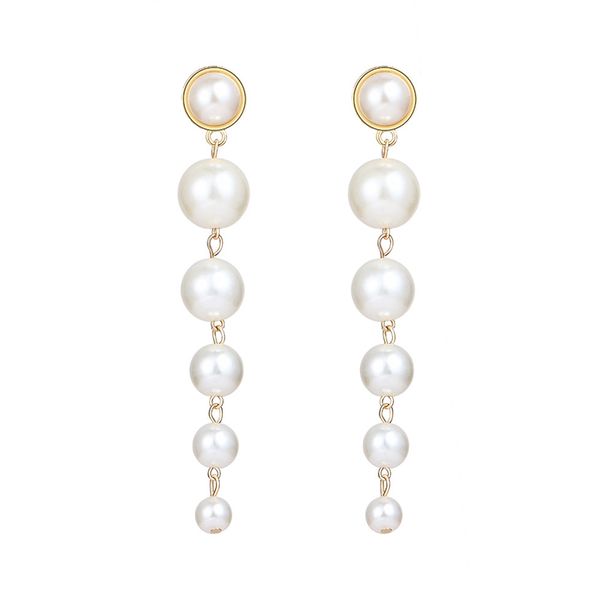 1 pair women dangle earrings imitation pearls long drop earring gifts tc21, Silver
1 pair women dangle earrings imitation pearls long drop earring gifts tc21, Silver