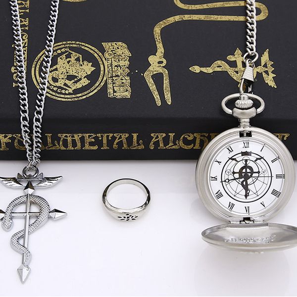 anime stainless steel pendant fullmetal alchemist edward pocket watch with necklace with ring set cosplay costume props, Slivery;golden
anime stainless steel pendant fullmetal alchemist edward pocket watch with necklace with ring set cosplay costume props, Slivery;golden