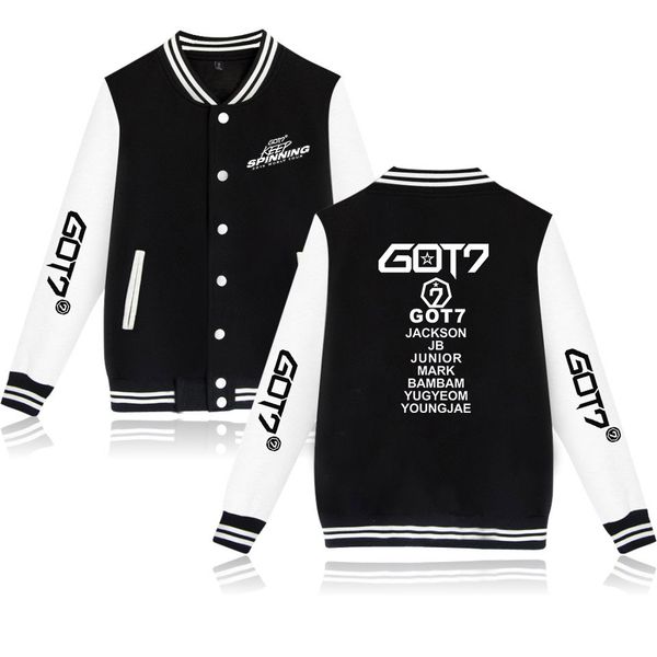 got7 world tour keep spinning 2d print casual harajuku baseball sweatshirt cool baseball jacket men/women clothes, Black;brown
got7 world tour keep spinning 2d print casual harajuku baseball sweatshirt cool baseball jacket men/women clothes, Black;brown