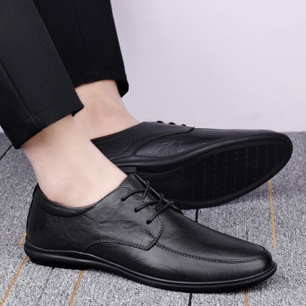 men casual shoes leather male leisure lace-up fashion soft leather shoes man business spring autumn men flats, Black
men casual shoes leather male leisure lace-up fashion soft leather shoes man business spring autumn men flats, Black