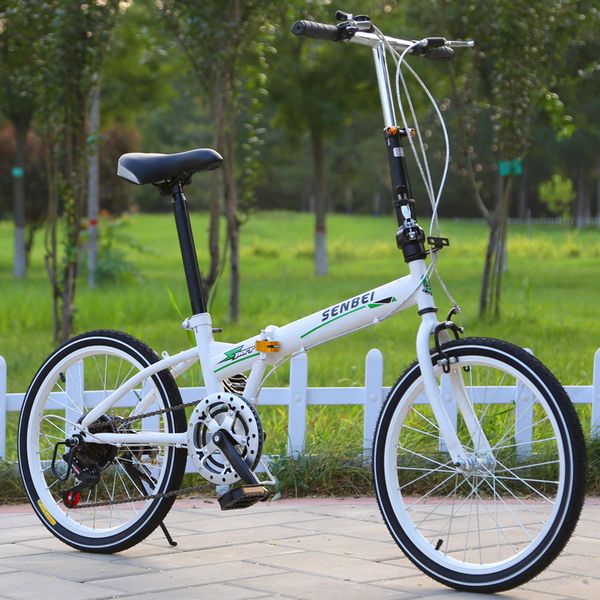20 Inch Folding Variable Speed Bicycle Female Male Student Ultra Light Portable Folding Leisure Bicycle