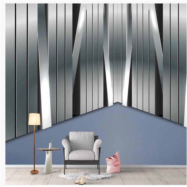 personal stereoscopic 3d line tv background wall modern wallpaper for living room