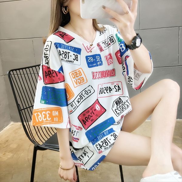 2020 fashionable personalized v-neck short-sleeved t-shirt female students casual loose midi one-click distribution 2020 fashionable per, White
2020 fashionable personalized v-neck short-sleeved t-shirt female students casual loose midi one-click distribution 2020 fashionable per, White