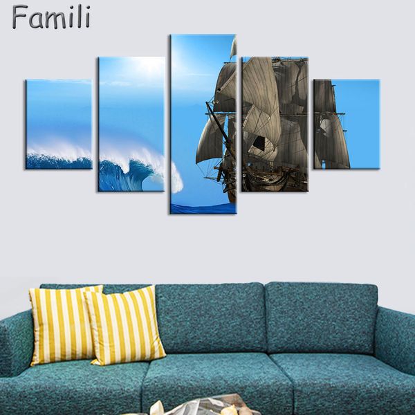 5Pieces Print Sailboat Canvas Oil Painting Cuadros Wall Picture For Living Room Unframed Modern Style Sea Photo Modular Tableau
5Pieces Print Sailboat Canvas Oil Painting Cuadros Wall Picture For Living Room Unframed Modern Style Sea Photo Modular Tableau