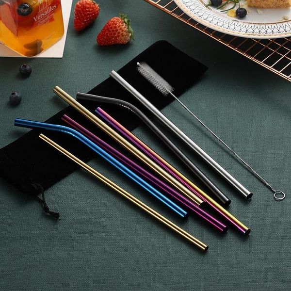 6*215mm 304 stainless steel straw bent and straight reusable drinking straws colorful straw metal straw for party wedding bar drinking
6*215mm 304 stainless steel straw bent and straight reusable drinking straws colorful straw metal straw for party wedding bar drinking