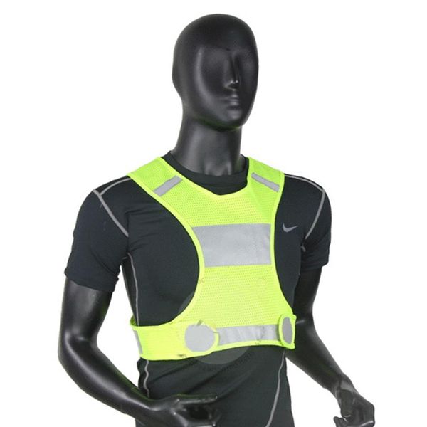 men outdoor running reflective vest lightweight safety short sport vest, Black