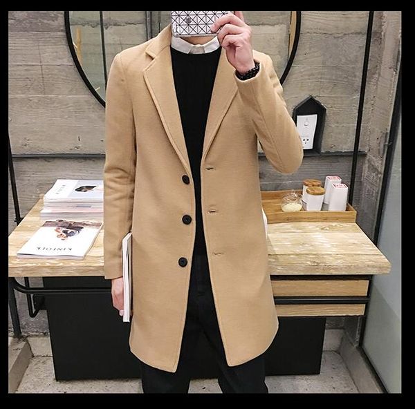 2018 new winter wool coat men leisure long sections woolen coats men's pure color casual fashion jackets / casual men overcoat, Tan;black
2018 new winter wool coat men leisure long sections woolen coats men's pure color casual fashion jackets / casual men overcoat, Tan;black
