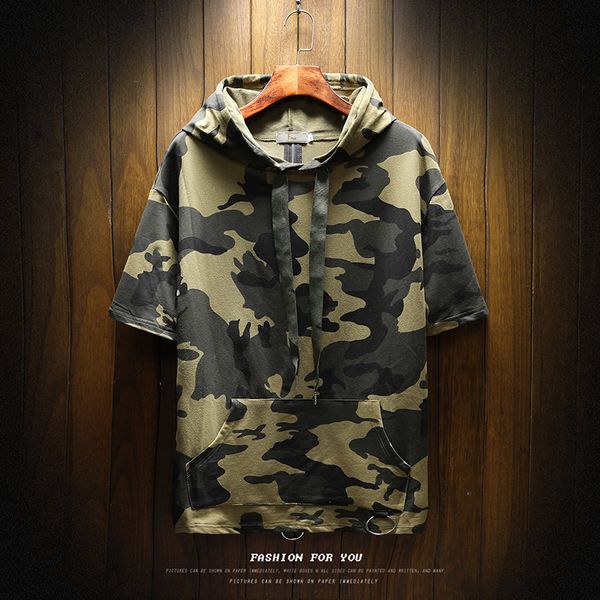 2019 male brand clothing summer short sleeve hoodies/men camouflage style pure cotton printing leisure sweatshirts/man jackets, Black
2019 male brand clothing summer short sleeve hoodies/men camouflage style pure cotton printing leisure sweatshirts/man jackets, Black