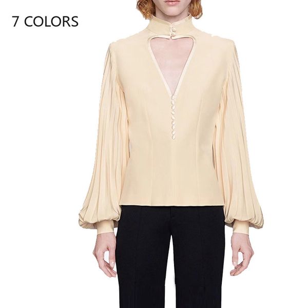 runway brand women blouses 2020 vintage heart hollow out stand lantern pleat long sleeve shirt ropa para mujer beige ladies, White
runway brand women blouses 2020 vintage heart hollow out stand lantern pleat long sleeve shirt ropa para mujer beige ladies, White