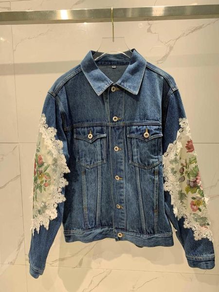2019 new ladies fashion long-sleeved lapel printed lace stitching denim jacket 0627, Black;brown
2019 new ladies fashion long-sleeved lapel printed lace stitching denim jacket 0627, Black;brown