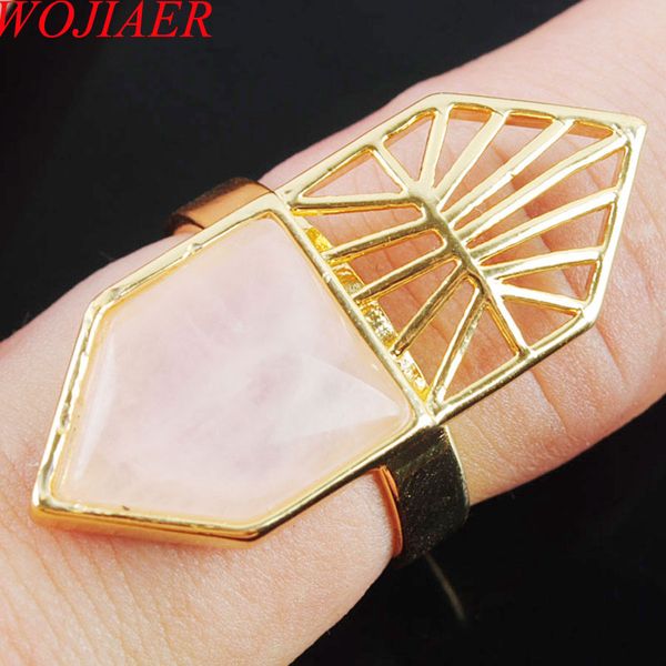 wojiaer single natural rose quartz gemstone finger ring jewelry women geometric nature stones party rings birthday gift for girls dx3006, Golden;silver
wojiaer single natural rose quartz gemstone finger ring jewelry women geometric nature stones party rings birthday gift for girls dx3006, Golden;silver