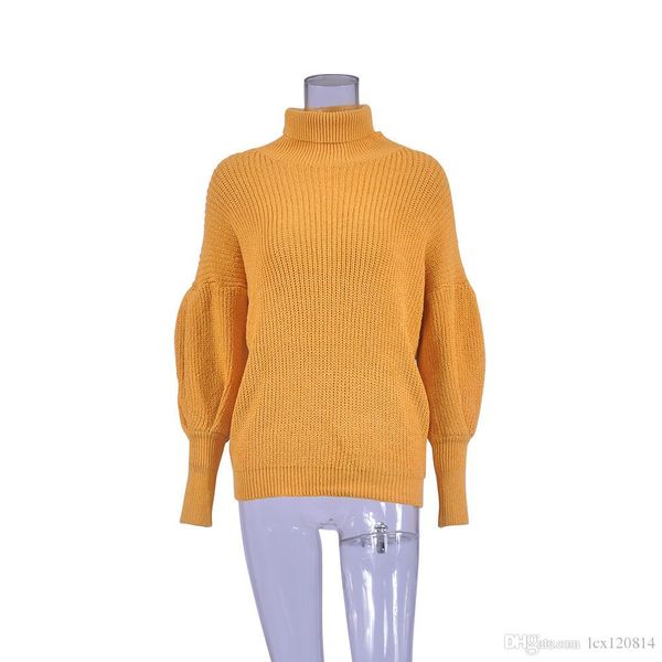 women's new autumn and winter fashion popular shirt solid color european and american high collar lantern sleeves, White;black
women's new autumn and winter fashion popular shirt solid color european and american high collar lantern sleeves, White;black